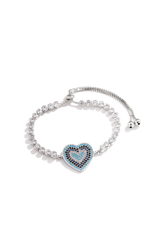 Pulseira Coração com Cristais
