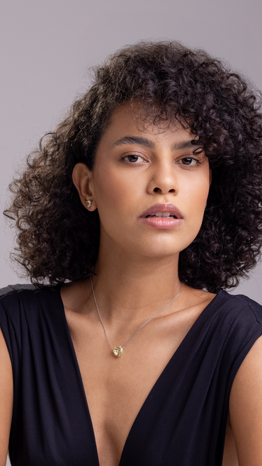 Conjunto de Colar e Brinco Coração